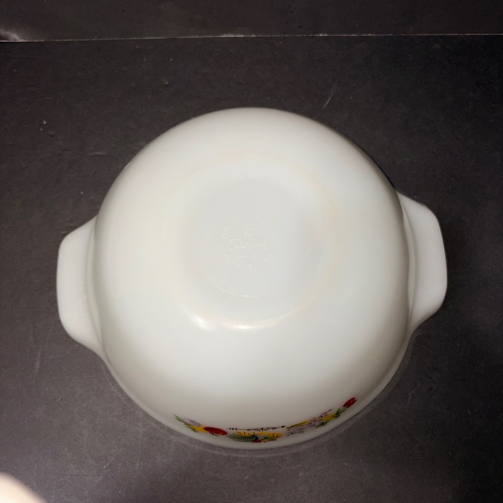 Vintage Anchor Hocking Fire King Chanticleer Milk Glass Mixing Bowl 11.75" x 10" - Picture 7 of 16